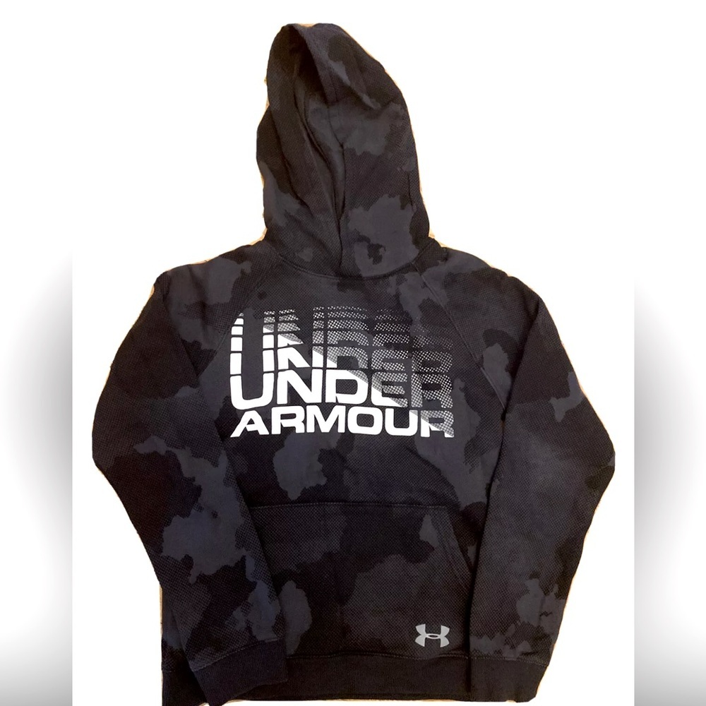 Under Armour Black and Grey Hoodie Size Youth Large